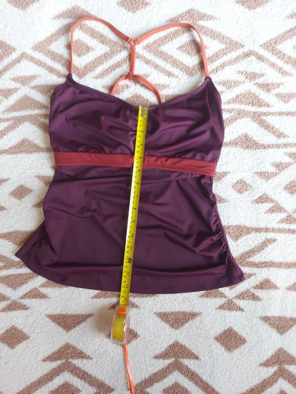 *NEW* Title Nine Tidal RAVE Tankini + High Waisted Bottoms Fig / Coral Color